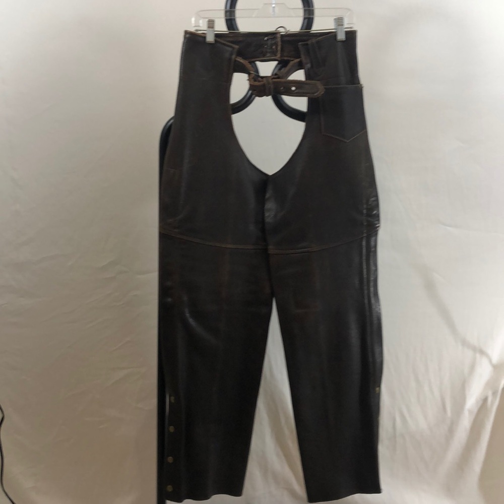 Men’s S & S Cycle Sz L Brown Leather Chaps